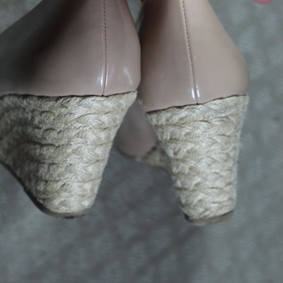 Dexflex Comfort Size 11 Nude Patent 3.5" Wedge Espadrille Heels - Picture 5 of 7